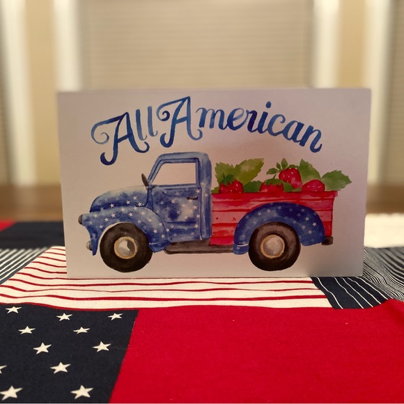 Patriotic Farmhouse Strawberry Truck Sign & Patriotic Strawberry Truck Notepad - Picture 6 of 16